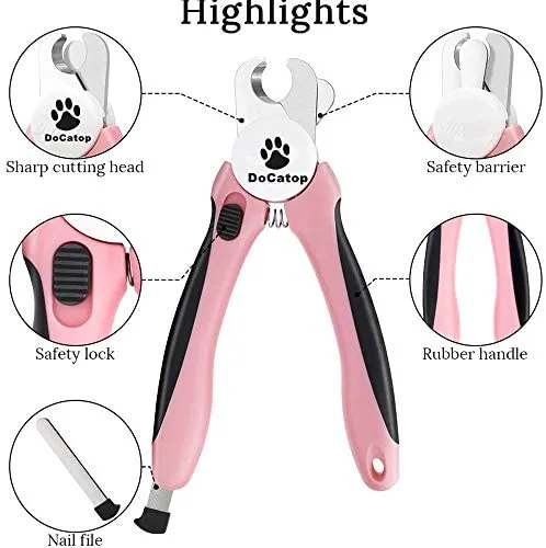 Dog Nail Clippers Pet Nail Trimmers Nail File Set Razor Sharp Blades Safety Guard Sturdy Non Slip Handles Professional Grooming Tool for Large and Small Animals Vet Recommended