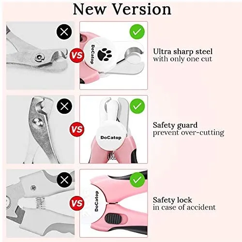 Dog Nail Clippers Pet Nail Trimmers Nail File Set Razor Sharp Blades Safety Guard Sturdy Non Slip Handles Professional Grooming Tool for Large and Small Animals Vet Recommended