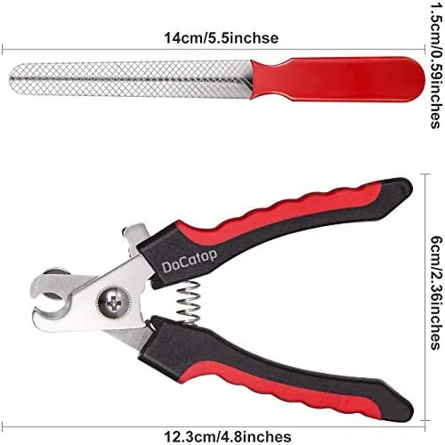 Dog Nail Clippers Pet Nail Trimmers Nail File Set Razor Sharp Blades Safety Guard Sturdy Non Slip Handles Professional Grooming Tool for Large and Small Animals Vet Recommended