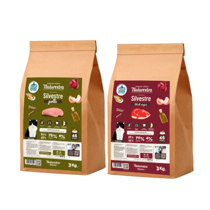 PACK NATUREXTRA PIENSO PRENSADO EN FRIO GATOS BLACK ANGUS Y POLLO 3 KG