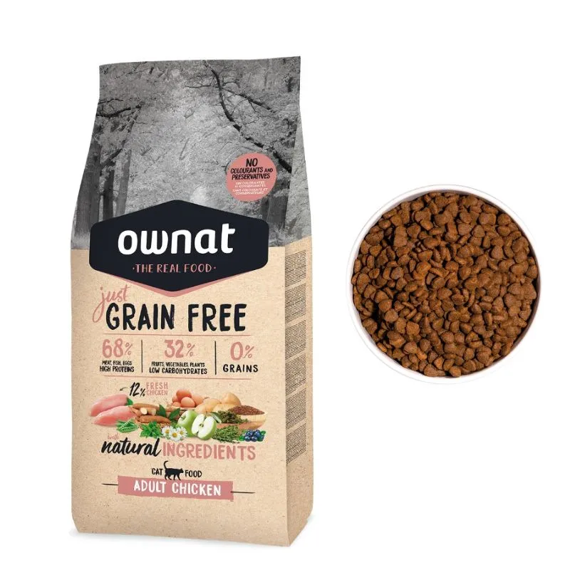 OWNAT GRAIN FREE JUST ADULT POLLO GATOS 8 KG