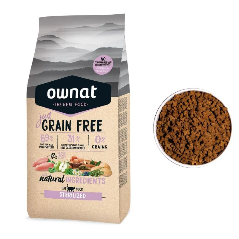 OWNAT GRAIN FREE JUST STERILIZED GATOS 8 KG