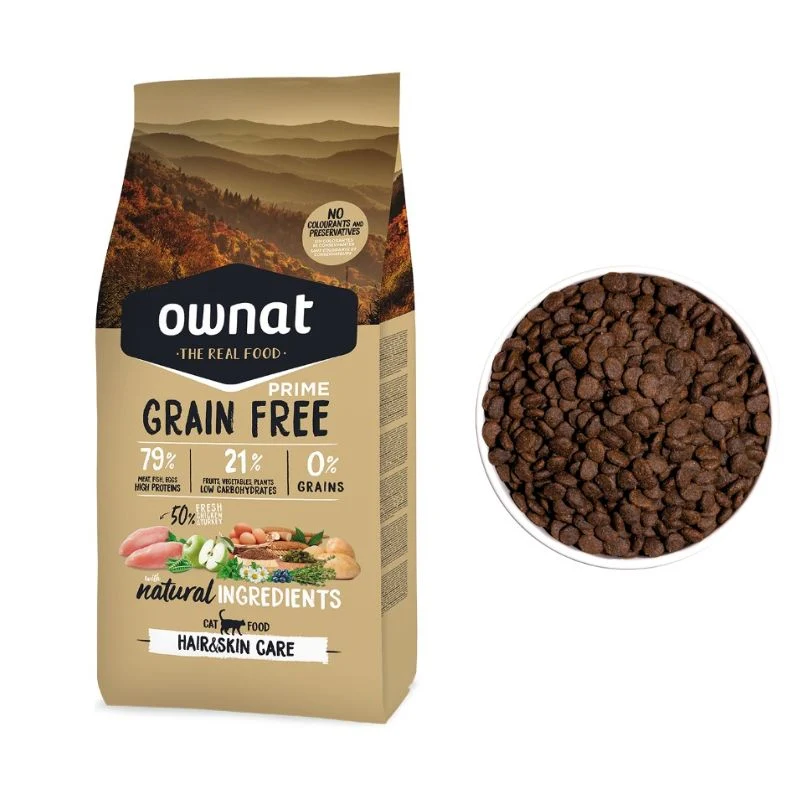 OWNAT GRAIN FREE PRIME HAIR AND SKIN CARE GATOS 3 KG