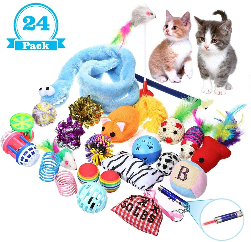 FOCUSPET Dog Chew Toys, Dog Rope Toys Set 10 Pack Dog Chew Toys for Dog Teeth Grinding Cleaning Ball Play IQ Training Interactive Knot Dental Health Chewing Biting Durable Toys