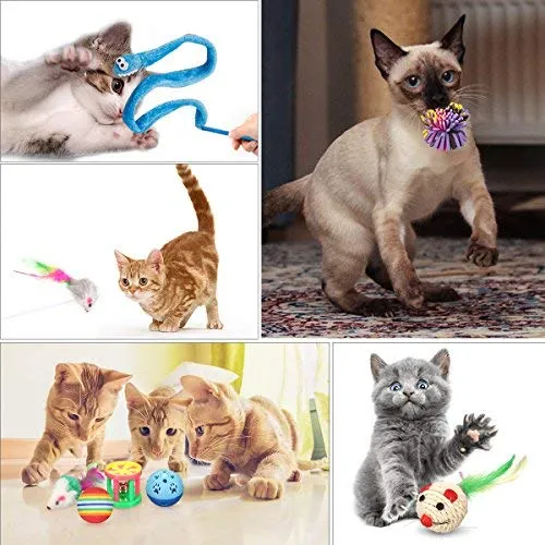 FOCUSPET Dog Chew Toys, Dog Rope Toys Set 10 Pack Dog Chew Toys for Dog Teeth Grinding Cleaning Ball Play IQ Training Interactive Knot Dental Health Chewing Biting Durable Toys