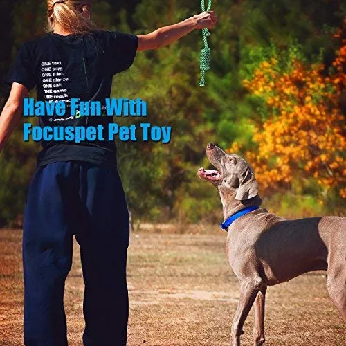 FOCUSPET Dog Chew Toys, Dog Rope Toys Set 10 Pack Dog Chew Toys for Dog Teeth Grinding Cleaning Ball Play IQ Training Interactive Knot Dental Health Chewing Biting Durable Toys