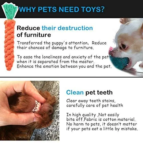 FOCUSPET Dog Chew Toys, Dog Rope Toys Set 10 Pack Dog Chew Toys for Dog Teeth Grinding Cleaning Ball Play IQ Training Interactive Knot Dental Health Chewing Biting Durable Toys
