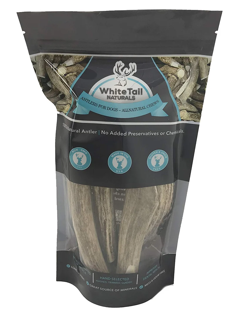 Whitetail Naturals Dental para perros, 1 libra de asta de ciervo