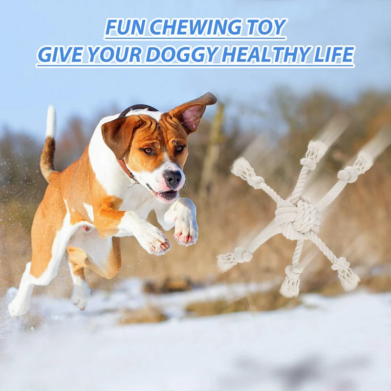 Juguete para perro de cuerda para masticadores agresivos, juguetes interactivos para masticar perros – Cuerda de nudo grueso y bolas de guerra – Algodón natural – Limpieza de dientes de perro – Resistente y duradero – Ideal para entrenamiento de perros