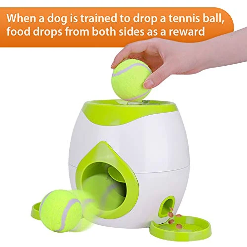 Juguetes interactivos para mascotas, para perros, rompecabezas, dispensador de alimentos, pelota de tenis, máquina de lanzamiento, juguete de recompensa para gatos, FDA