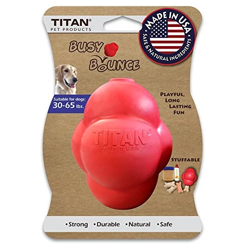 Titan Busy Bounce, Juguete para perro resistente y duradero con rebote impredecible | Fabricado en Estados Unidos