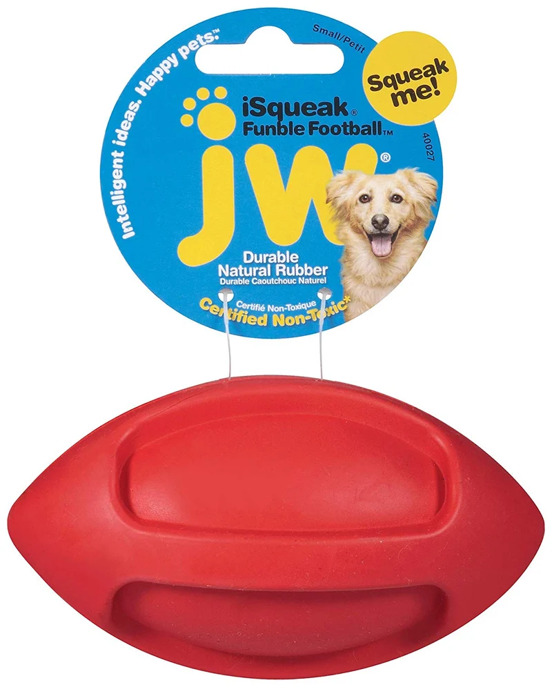 JW Pet iSqueak Funble Football Dog Toy