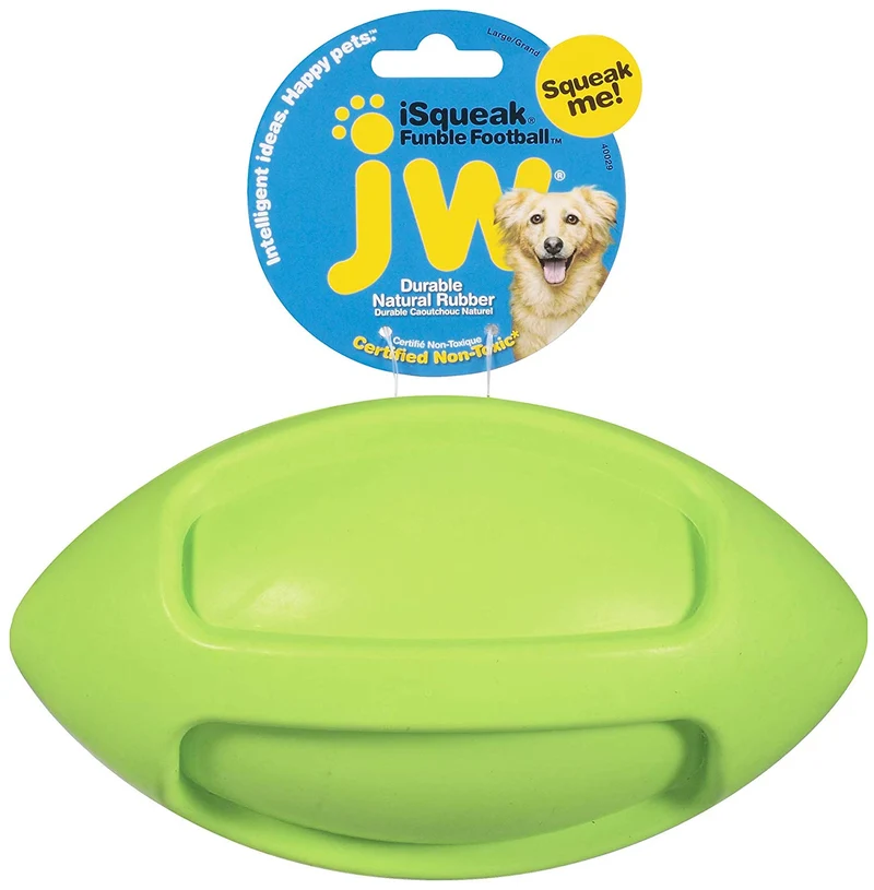 JW Pet iSqueak Funble Football Dog Toy