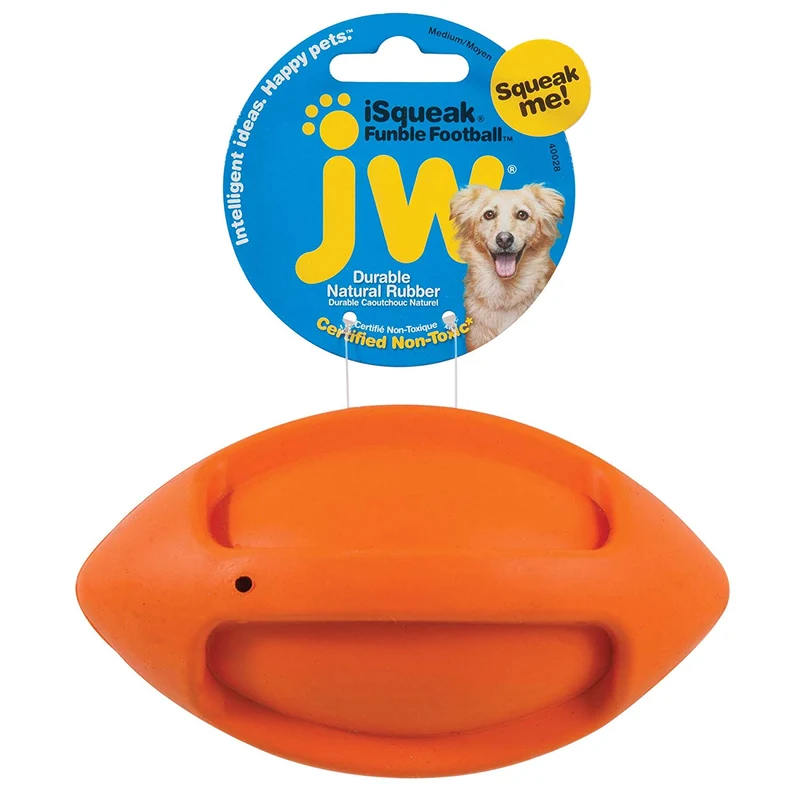 JW Pet iSqueak Funble Football Dog Toy