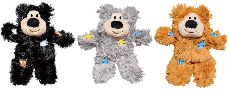 Kong Softies Oso suave de juguete con nepeta cataria y detalle de patchwork