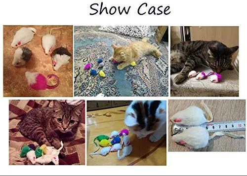 Kissmi - Paquete de 20 juguetes para gatos de peluche, ratón, ratón, ratón, gato, color surtido