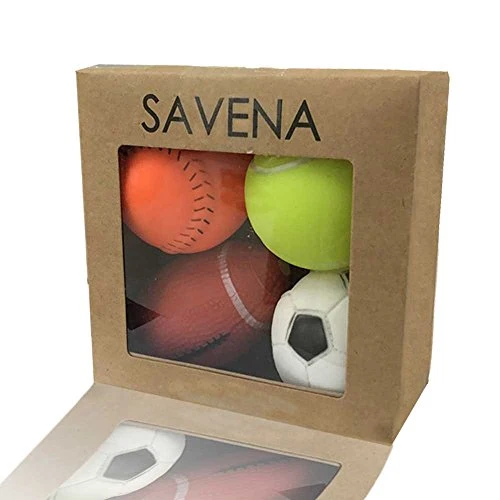 Bola para perro Savena Squeaky – Nueva actualización hecha por material no tóxico sin olor ambiental Juguete antimordeduras resistente a mordeduras, libro electrónico para levantar perros incluido