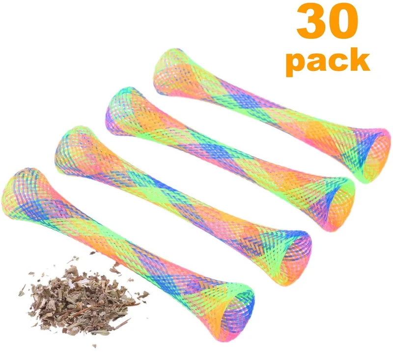 Juguete de juguete para gatos Yuyuso, 30 unidades, tubo de primavera, juguete colorido, divertido, juguete interactivo para mascotas