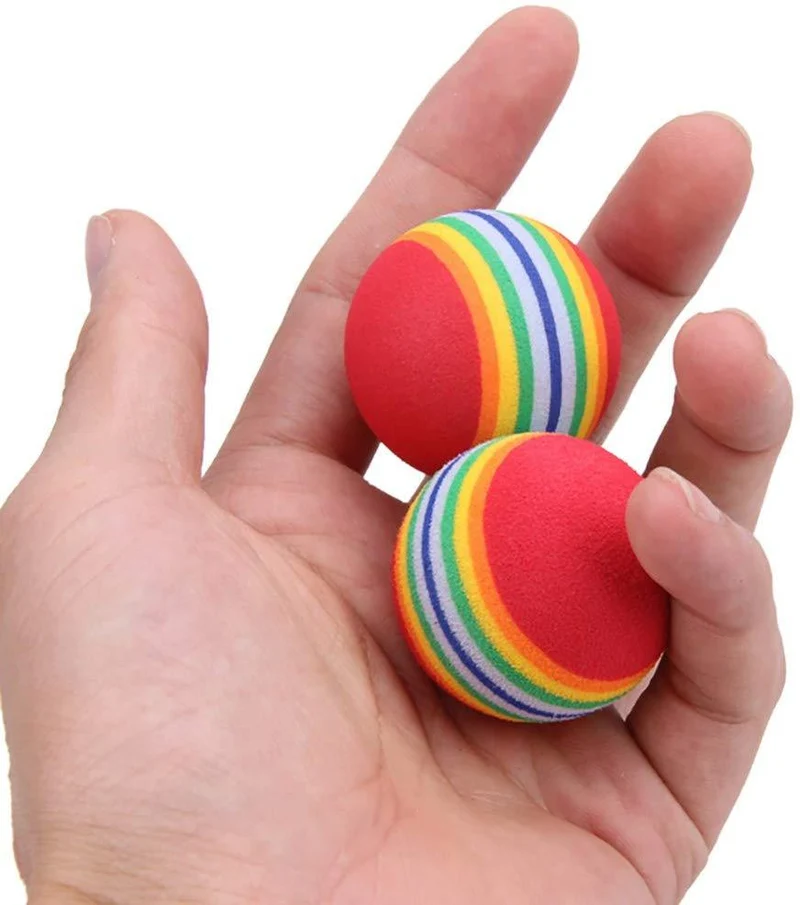 12pcs Esponja Ball Cat Toy suave espuma de arco iris Play bolas interactivo Gatitos Pet juguetes