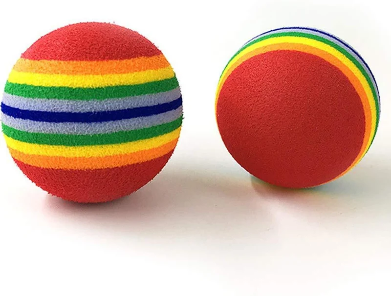 12pcs Esponja Ball Cat Toy suave espuma de arco iris Play bolas interactivo Gatitos Pet juguetes