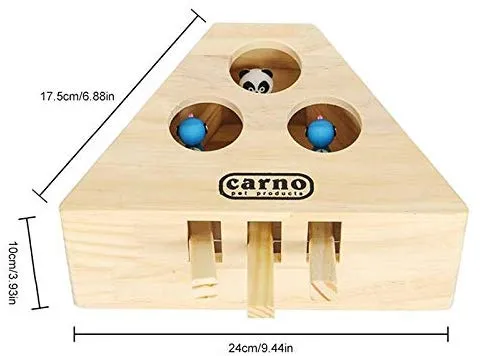 Volwco - Juguete interactivo de madera maciza con diseño de gato