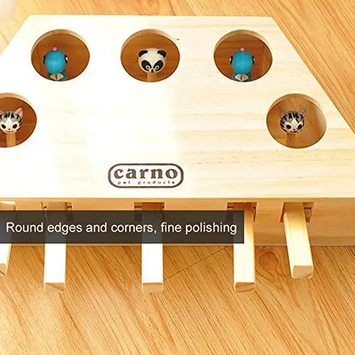 Volwco - Juguete interactivo de madera maciza con diseño de gato