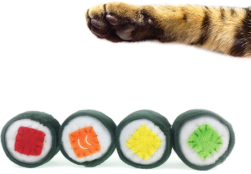 munchiecat Sushi juguetes para gatos y gatitos, gato orgánico, regalo único para amantes de los gatos, hecho con materiales no tóxicos, seguros, aptos para mascotas