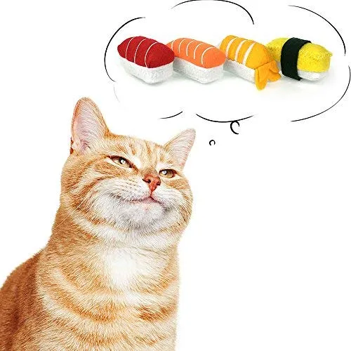 munchiecat Sushi juguetes para gatos y gatitos, gato orgánico, regalo único para amantes de los gatos, hecho con materiales no tóxicos, seguros, aptos para mascotas