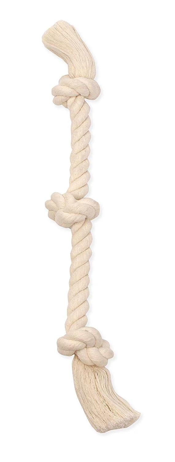 Mammoth Flossy Chews - Manta (100% algodón, 3 nudos), color blanco