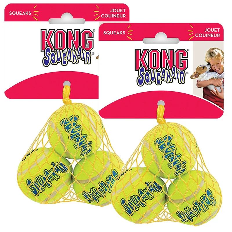 Kong Air Dog Squeakair Pelotas de tenis para perro, tamaño pequeño (6 unidades)