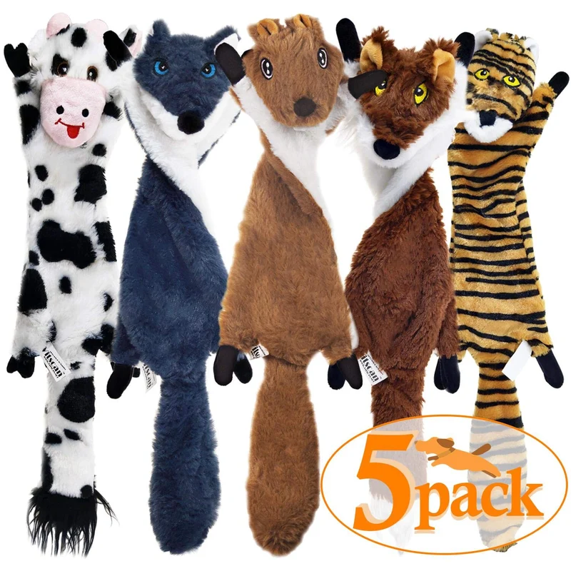 YeePee - Juguete para perro con diseño de perro de peluche, 5 unidades, para perros grandes y perros medianos