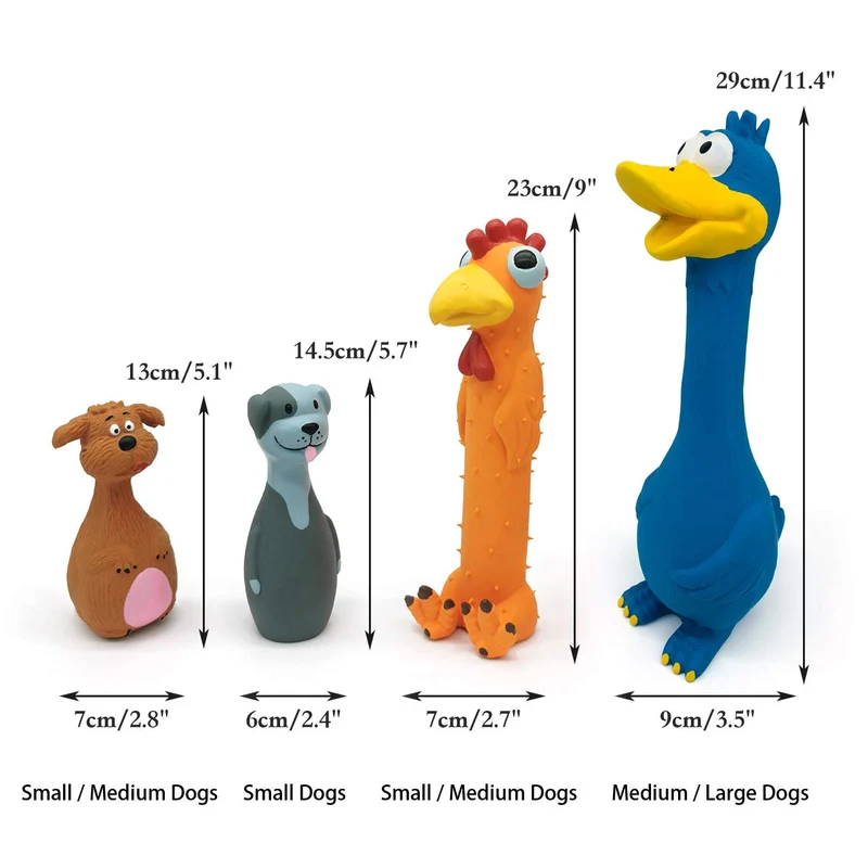 Chiwava Squeaky - Juguete de látex para perros, diseño de cachorro de animales