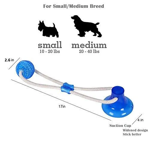 Abbyhouse Juguete para masticar pelotas de perro, cuerda interactiva multifunción con ventosa, bola de limpieza de dientes