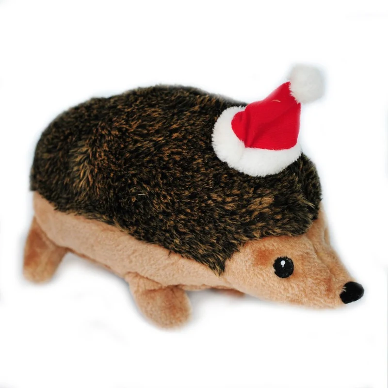 ZippyPaws Holiday Hedgehog Squeaky peluche perro juguete