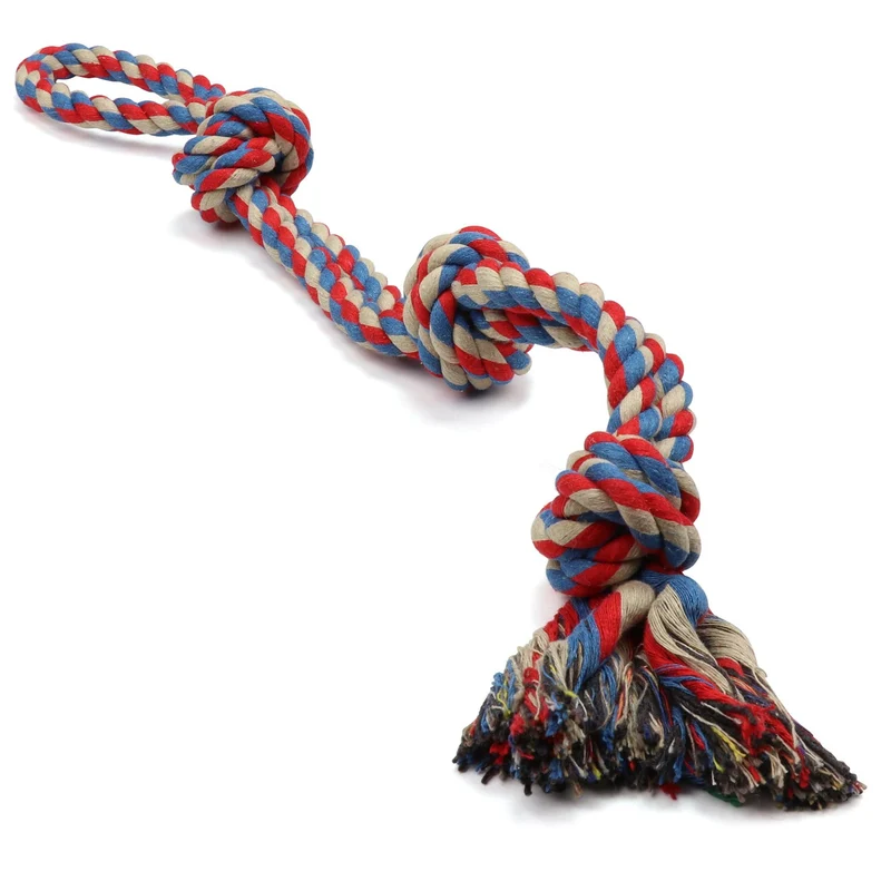 Juguete de cuerda para perros XL para gafas de huéspedes – pelota grande para perros grandes y medianos – Beneficios no resistentes al rescate de perros – Gran cuerda de poliéster para perros con salud dental – 100% algodón de cuerda de juguete para perro