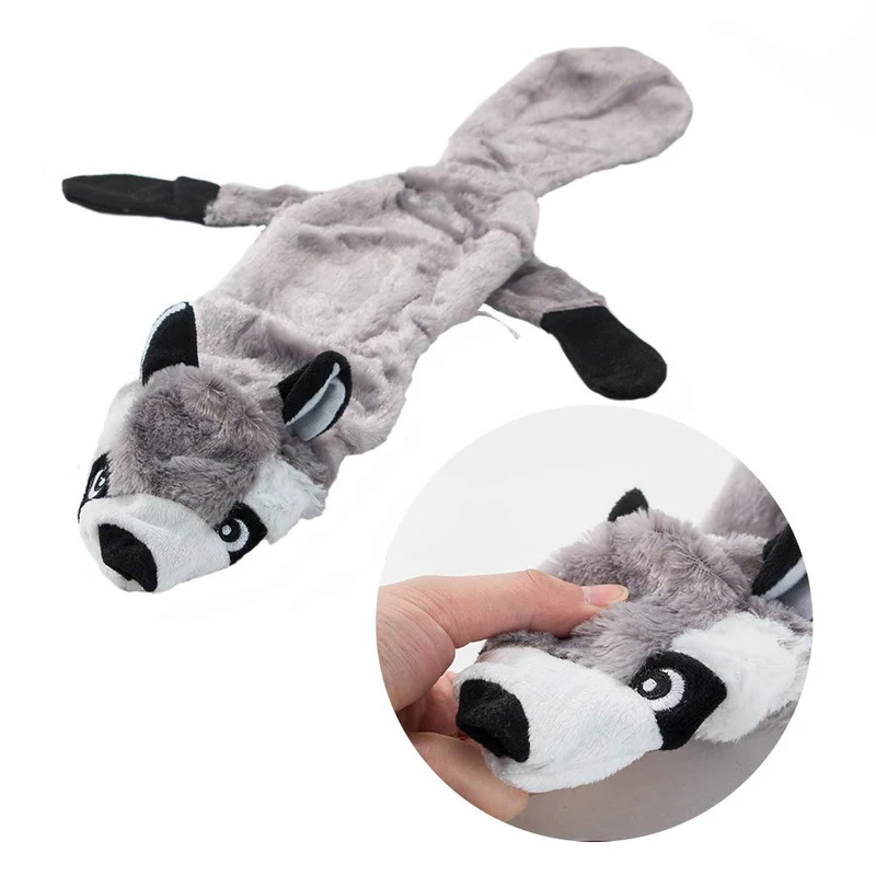HIPET Juguetes para perros sin relleno, juguetes para perros chirriantes, masticadores de felpa para perros grandes, 4 piezas