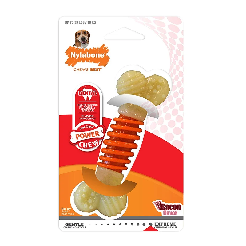 Nylabone Dental Chew Bacon flavored Pro Action Bone Dog Chew Toy
