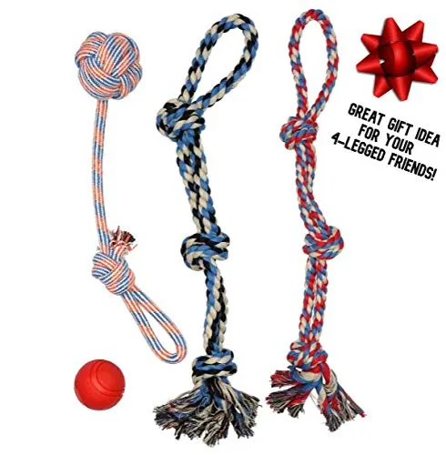 Juguete de cuerda para perros XL para gafas de huéspedes – pelota grande para perros grandes y medianos – Beneficios no resistentes al rescate de perros – Gran cuerda de poliéster para perros con salud dental – 100% algodón de cuerda de juguete para perro