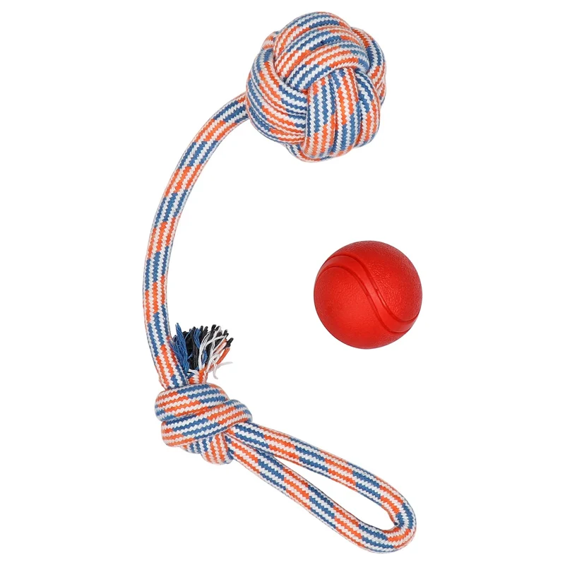 Juguete de cuerda para perros XL para gafas de huéspedes – pelota grande para perros grandes y medianos – Beneficios no resistentes al rescate de perros – Gran cuerda de poliéster para perros con salud dental – 100% algodón de cuerda de juguete para perro