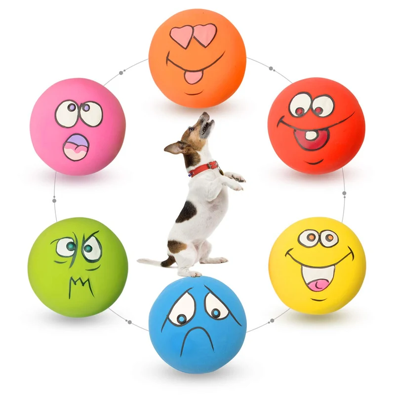 Juguetes para perro Holysteed de látex, juguetes de goma, juguetes suaves para perros, juguetes para masticar, pelotas de juguete, cachorros pequeños, medianos, mascotas, perros, gatos, 6 piezas