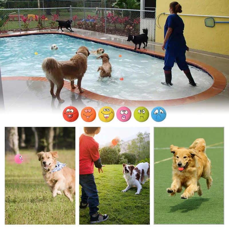 Juguetes para perro Holysteed de látex, juguetes de goma, juguetes suaves para perros, juguetes para masticar, pelotas de juguete, cachorros pequeños, medianos, mascotas, perros, gatos, 6 piezas