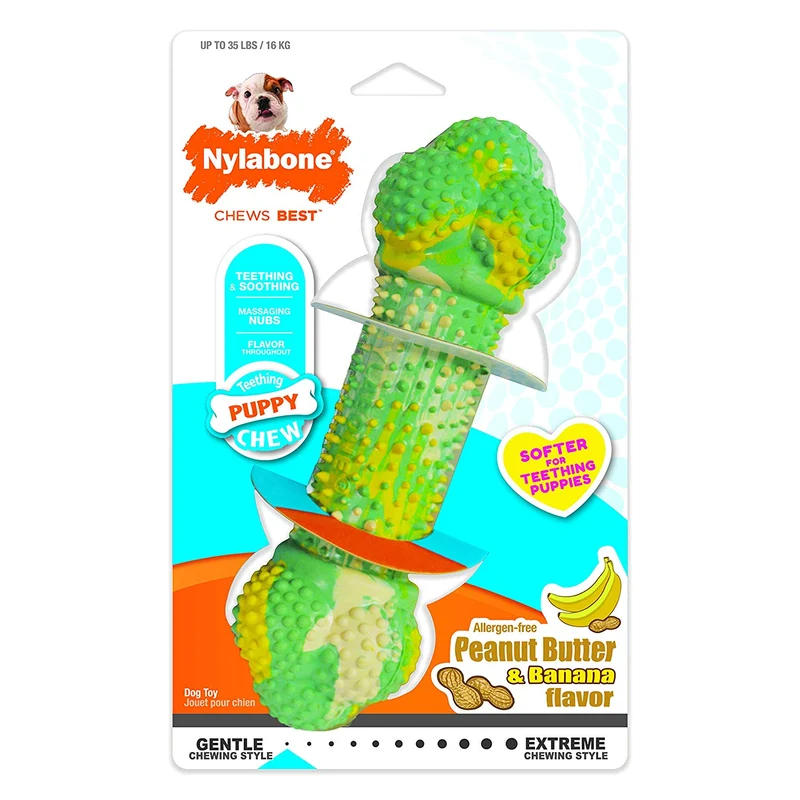 Nylabone Puppy Chew Toy | Hueso de dentición para cachorros | Juguete para masticadores suaves