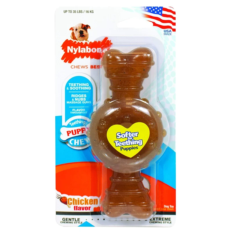 Nylabone Puppy Chew Toy | Hueso de dentición para cachorros | Juguete para masticadores suaves