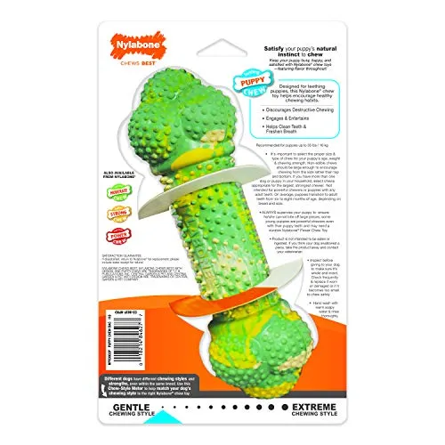 Nylabone Puppy Chew Toy | Hueso de dentición para cachorros | Juguete para masticadores suaves