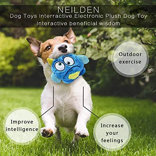 NEILDEN Interactive Dog Toys,Plush Squeaky Giggle Ball,Automatic Electronic Shake Dog Toy,Entertainment Suitable for Small to Medium Dogs Best Gift for Puppy(Two Plush Toys+Squeaker Ball)