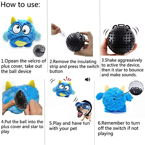 NEILDEN Interactive Dog Toys,Plush Squeaky Giggle Ball,Automatic Electronic Shake Dog Toy,Entertainment Suitable for Small to Medium Dogs Best Gift for Puppy(Two Plush Toys+Squeaker Ball)