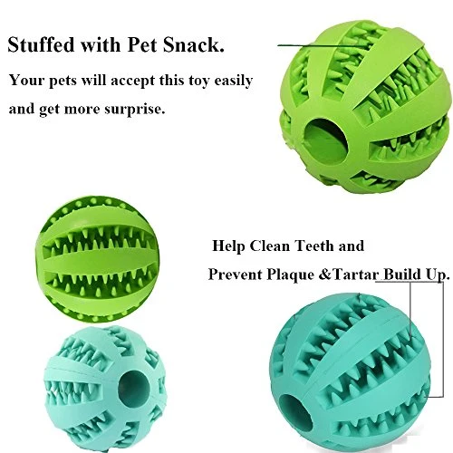 Bojafa - Juguetes para perros con forma de bolas, duraderos, para masticar, para cachorros, limpieza de dientes de perros pequeños, grandes, para hacer salchichas, jugar y dispensar dulces