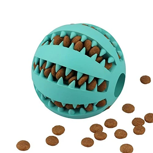 Bojafa - Juguetes para perros con forma de bolas, duraderos, para masticar, para cachorros, limpieza de dientes de perros pequeños, grandes, para hacer salchichas, jugar y dispensar dulces