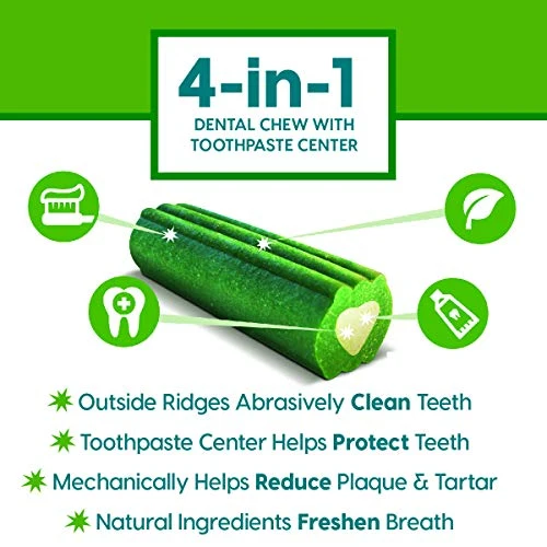 Ark Naturals Brushless Toothpaste, Dog Dental Chews for Large Breeds, Vet Recommended for Plaque, Bacteria & Tartar Control