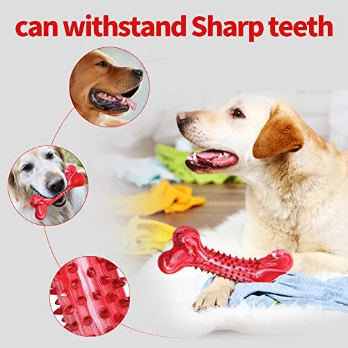Juguete masticable para perros ZGSZ grande y duradero, para masticadores agresivos, sabor a carne de vacuno indestructible, hueso de perro, de goma natural, juguete no tóxico para todos